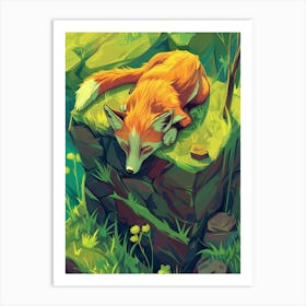 Fox In The Forest 4 Art Print