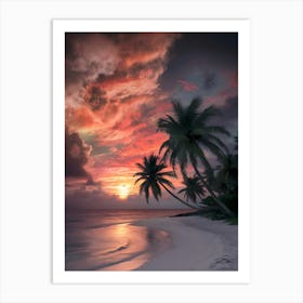 Sunset On The Beach 6 Art Print