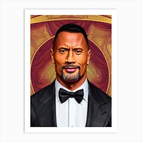 Dwayne Johnson Illustration Movies Art Print