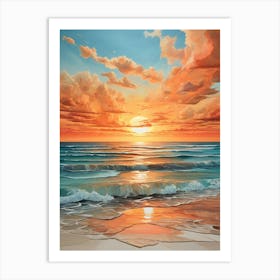 Sunset On The Beach 32 Art Print