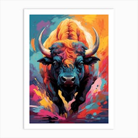 Vivid Buffalo Art Print