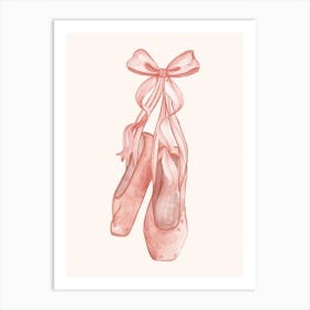 Pink Ballet Shoes Print Art Print