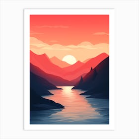 Sunset Landscape Art Print