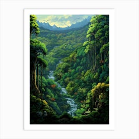 Sarawak Forest Pixel Art 1 Art Print