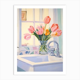 A Vase With Tulip, Flower Bouquet 4 Art Print