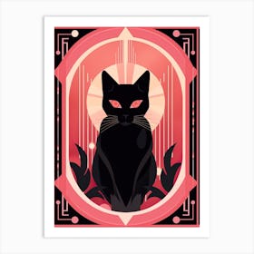The Empress Tarot Card, Black Cat In Pink 2 Art Print