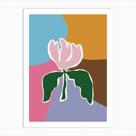 Retro minimal flower II Art Print