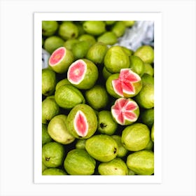 Tropical Green Guava Fruit Art Print