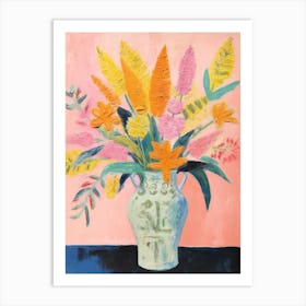 Flower Painting Fauvist Style Celosia 1 Art Print