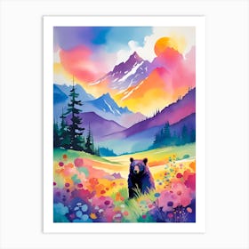 Bear In The Mountains 2 Art Print