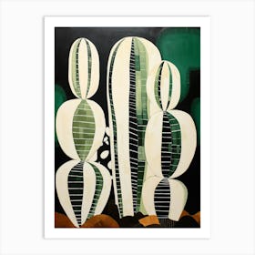 Modern Abstract Cactus Painting Zebra Cactus 3 Art Print