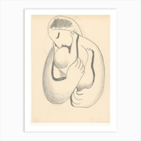 A Mother With A Child In Her Arms, Mikuláš Galanda Art Print