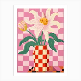 Lilies Flower Vase 3 Art Print
