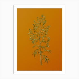 Vintage Madeira Wormwood Botanical on Sunset Orange n.0262 Art Print