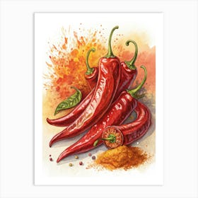 Red Chili Peppers Art Print