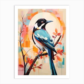 Bird Painting Collage Magpie 7 Art Print