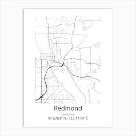 Redmond,United States Minimalist Map Art Print