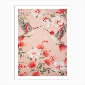 Vintage Japanese Inspired Bird Print Hummingbird 3 Art Print