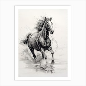 A Horse Painting In The Style Of Pouring Technique 2 Art Print