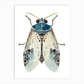 Colourful Insect Illustration Leafhopper 4 Art Print
