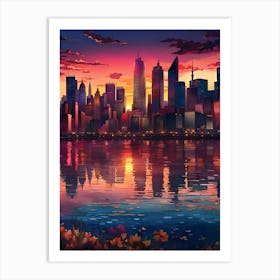 Sunset Cityscape Art Print