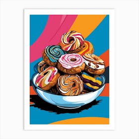 Swirl Biscuit Pop Art Cartoon 1 Art Print