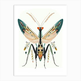 Colourful Insect Illustration Praying Mantis 8 Art Print