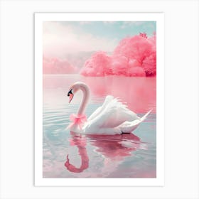 Pink Swan Art Print