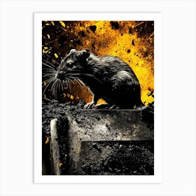 Rat In A Garbage Bin Art Print