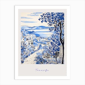 Tenerife Spain 2 Mediterranean Blue Drawing Poster Art Print