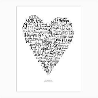 Mum Means Love In Every Language Art Print