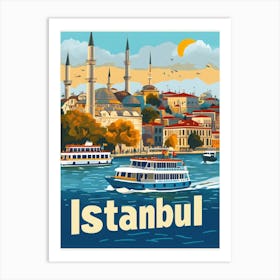 Aihrgdesign A 1970s Inspired Travel Poster For Istanbul Art Print