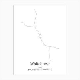 Whitehorse,Canada Minimalist Map Art Print