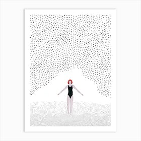 Girl In The Water Art Print