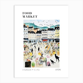 The Food Market In Lyon 2 Illustration Poster Art Print