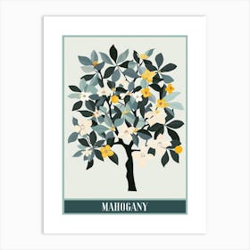 Mahogany Tree Flat Illustration 2 Poster Art Print