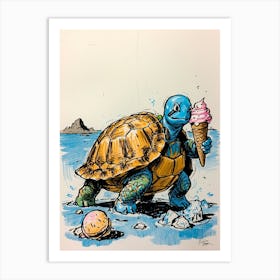 Turtle Ice Cream Art Print