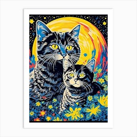 Cosmic Pawfection, Psychedelic Cats series Art Print