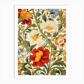 Floral Wallpaper 318 Art Print