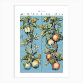 Mercado De La Fruta Apples Illustration 5 Poster Art Print