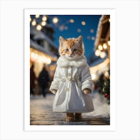 Christmas Cat 3 Art Print