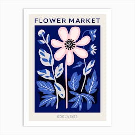 Blue Flower Market Poster Edelweiss 2 Art Print