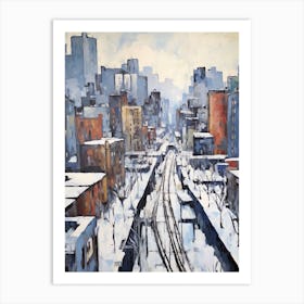 Winter City Park Painting High Line Park New York City 5 Art Print