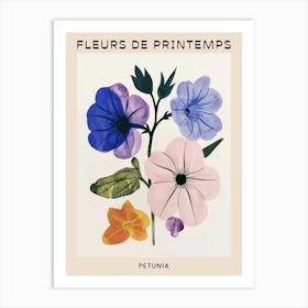 Spring Floral French Poster  Petunia 4 Art Print