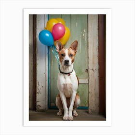 Default Wall Images Of Pets With Faint Balloons 2 Art Print