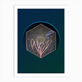 Abstract Gold Dutch Hyacinth Mosaic Botanical Illustration n.0164 Art Print