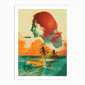 Woman At The Beach Art Print