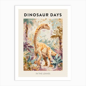 In The Leaves Dinosaur Poster Art Print