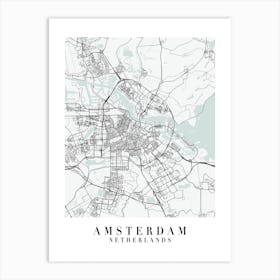 Amsterdam Netherlands Street Map Color Minimal Art Print