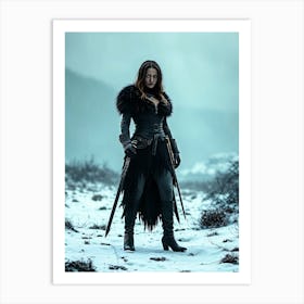 Viking Woman in Winter Art Print